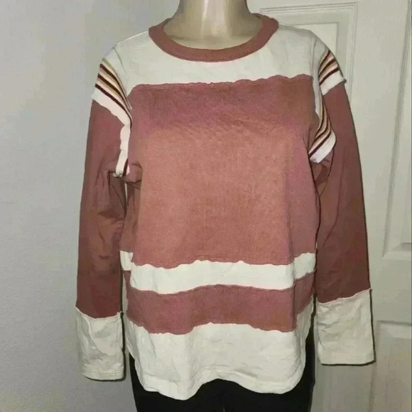 Easel Los Angeles Colorblock Long Sleeve Top Size Large - Picture 1 of 5